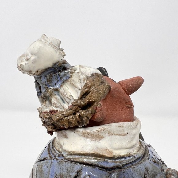 Sara Meadows Balloon People Pottery Art SKIER Winter Figure 5" Tall - Chip Hat - Picture 8 of 10